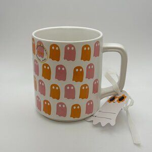 Ghost Pattern Mug by Mrkt Finds | Pink and Orange Halloween 16oz Coffee mug